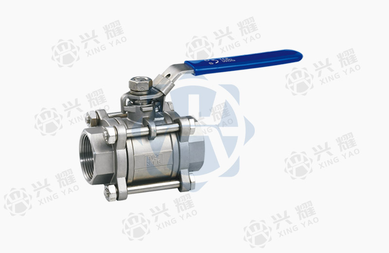 Three-piece welded stainless steel ball valve